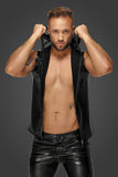 Noir Handmade Snake Skin Pattern Sleeveless Hoodie Top | Angel Clothing
