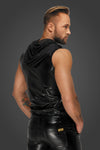 Noir Handmade Snake Skin Pattern Sleeveless Hoodie Top | Angel Clothing