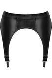 Noir Handmade Snake Skin Style Wetlook Garter Belt | Angel Clothing