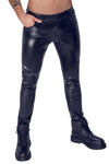 Noir Handmade Snake Skin Pattern Wetlook Trousers | Angel Clothing