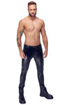 Noir Handmade Snake Skin Pattern Wetlook Trousers | Angel Clothing