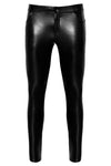 Noir Handmade Snake Skin Pattern Wetlook Trousers | Angel Clothing