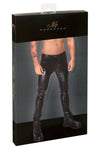 Noir Handmade Snake Skin Pattern Wetlook Trousers | Angel Clothing