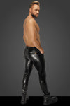 Noir Handmade Snake Skin Pattern Wetlook Trousers | Angel Clothing