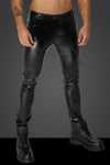 Noir Handmade Snake Skin Pattern Wetlook Trousers | Angel Clothing