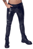 Noir Handmade Snake Skin Pattern Wetlook Trousers | Angel Clothing