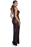 Noir Handmade Powernet Tiger Style Dress (S) | Angel Clothing