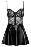 Noir Handmade Wetlook and Lace Dress | Angel Clothing