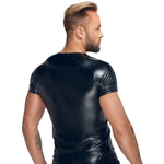 Noir Handmade Wetlook T-Shirt with Wetlook Sleeves | Angel Clothing