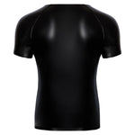 Noir Handmade Wetlook T-Shirt with Wetlook Sleeves | Angel Clothing