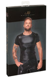 Noir Handmade Wetlook T-Shirt with Wetlook Sleeves | Angel Clothing