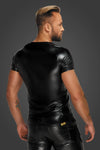 Noir Handmade Wetlook T-Shirt with Wetlook Sleeves | Angel Clothing