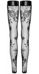 Noir Handmade Tulle Powerwetlook Flock Stockings | Angel Clothing