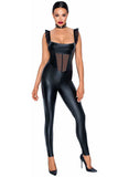 Noir Handmade Powerwetlook Catsuit (M, L, XL) | Angel Clothing