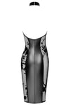 Noir Handmade Velvet Flocked Powernet Dress | Angel Clothing