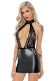 Noir Handmade Wetlook Lace Party Dress (M, XL) | Angel Clothing