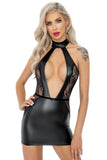 Noir Handmade Wetlook Lace Party Dress (XL) | Angel Clothing