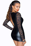 Noir Handmade Short Powerwetlook Dress (S, M, XL, 2XL) | Angel Clothing