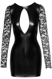 Noir Handmade Short Powerwetlook Dress (S, M, XL, 2XL) | Angel Clothing