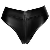 Noir Handmade Wetlook Zip Briefs | Angel Clothing