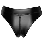 Noir Handmade Wetlook Zip Briefs | Angel Clothing