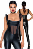Noir Handmade Powerwetlook Catsuit (M, L, XL) | Angel Clothing