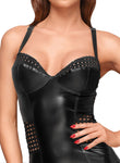 Noir Handmade Wetlook and Mesh Dress (XL) | Angel Clothing