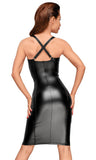 Noir Handmade Wetlook and Mesh Dress (XL) | Angel Clothing