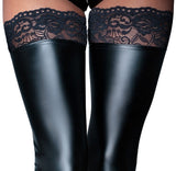 Noir Handmade Wetlook Stockings | Angel Clothing