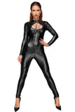 Noir Handmade Jumpsuit with Leash (XL) | Angel Clothing