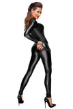 Noir Handmade Jumpsuit with Leash (XL) | Angel Clothing