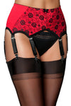 Nylon Dreams 6 Strap Red Suspender Belt | Angel Clothing