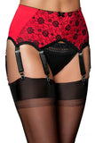 Nylon Dreams 6 Strap Red Suspender Belt | Angel Clothing