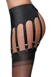 Nylon Dreams 12 Strap Suspender Belt Black | Angel Clothing