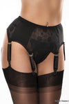 Nylon Dreams 6 Strap Suspender Belt Black | Angel Clothing
