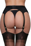 Nylon Dreams 6 Strap Suspender Belt Black | Angel Clothing
