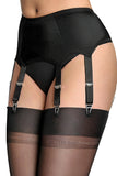 Nylon Dreams 6 Strap Suspender Belt Black (XS, M, XL, 2XL) | Angel Clothing