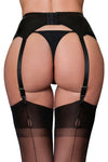 Nylon Dreams PVC 6 Strap Suspender Belt Black | Angel Clothing