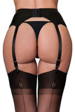 Nylon Dreams PVC 6 Strap Suspender Belt Black | Angel Clothing
