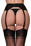 Nylon Dreams PVC 6 Strap Suspender Belt Black | Angel Clothing