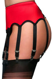 Nylon Dreams 10 Strap Suspender Belt Red | Angel Clothing