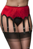 Nylon Dreams 10 Strap Suspender Belt Red | Angel Clothing
