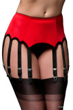 Nylon Dreams 12 Strap Suspender Belt Red | Angel Clothing