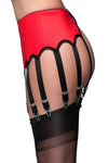 Nylon Dreams 12 Strap Suspender Belt Red | Angel Clothing