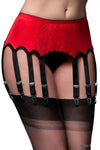 Nylon Dreams 12 Strap Suspender Belt Lace Red | Angel Clothing