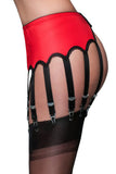 Nylon Dreams 12 Strap Suspender Belt Lace Red | Angel Clothing