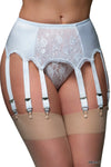 Nylon Dreams 10 Strap Suspender Belt White | Angel Clothing