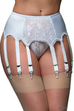 Nylon Dreams 10 Strap Suspender Belt White | Angel Clothing