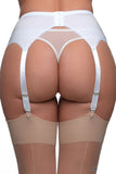 Nylon Dreams 4 Strap Suspender Belt White | Angel Clothing