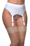 Nylon Dreams 4 Strap Suspender Belt White | Angel Clothing